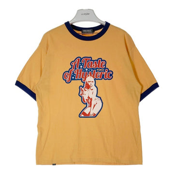 HYSTERIC GLAMOUR ヒステリックグラマー 23SS 02232CT08 TASTE OF HYSTERIC テイスト オブ ヒステリック リンガー 半袖 Tシャツ イエロー sizeL 瑞穂店