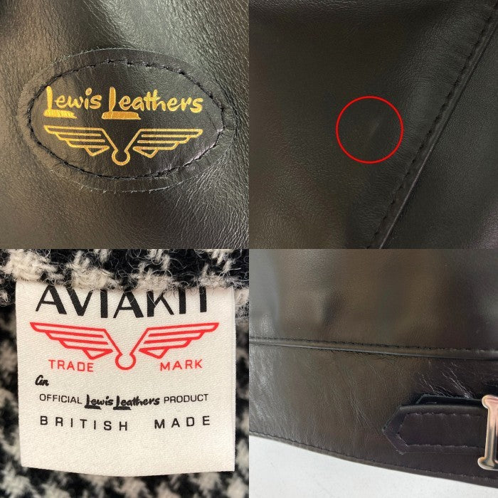 Lewis Leathers ルイスレザー 60T Tight Fit Corsair タイトフィット コルセア 千鳥格子裏地 ベージュジップテープ リアルハイド レザージャケット ブラック size42 瑞穂店