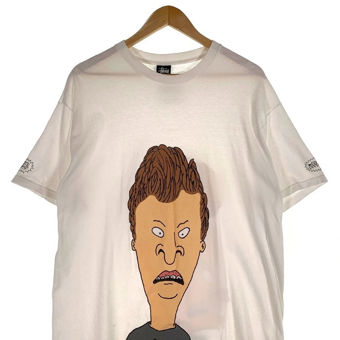 STUSSY ステューシー BEAVIS AND BUTT-HEAD ビーバスアンドバットヘッド プリントTシャツ ホワイト メキシコ製 Size L 福生店