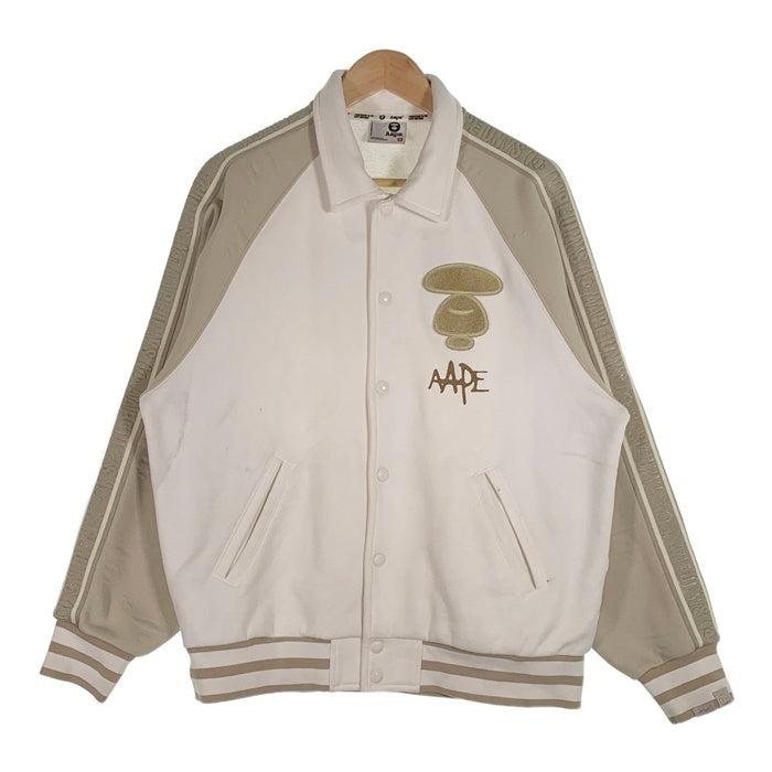 AAPE エーエイプ VARSITY JERSEY バーシティ ジャージ スウェット スタジャン アイボリー AAPSWMA355XXL Size M 福生店