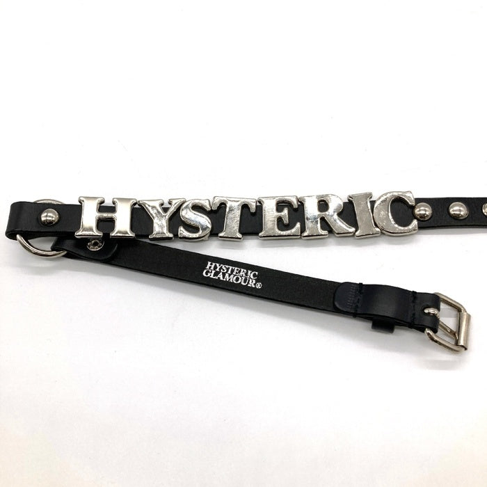 HYSTERIC GLAMOUR ヒステリックグラマー スタッズ シルバーロゴ ベルト ブラック 瑞穂店