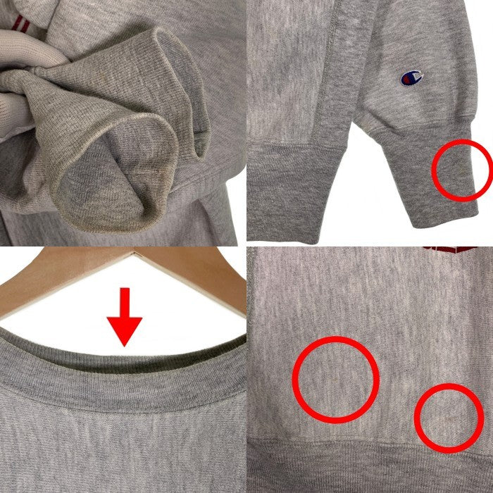 90's Champion チャンピオン CORNELL GLEE CLUB プリント リバースウィーブ クルーネックスウェットトレーナー アッシュグレー USA製 トリコ刺繡 Size M 福生店