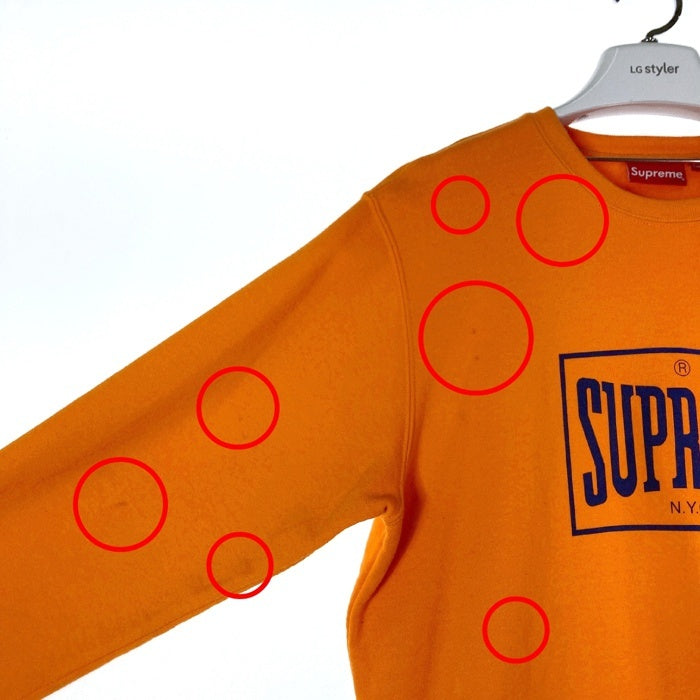 SUPREME シュプリーム 19SS Warm Up Crewneck フロントロゴプリントクルーネックスウェットトレーナー オレンジ sizeM 瑞穂店