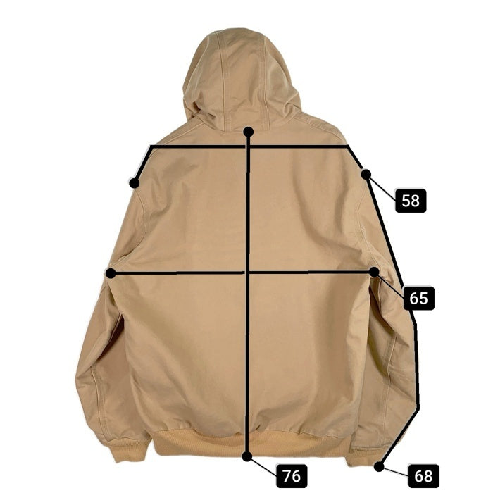 90-00's Carhartt カーハート アクティブジャケット ダック地 フード ベージュ J156 WET メキシコ製 Size XL-R 福生店