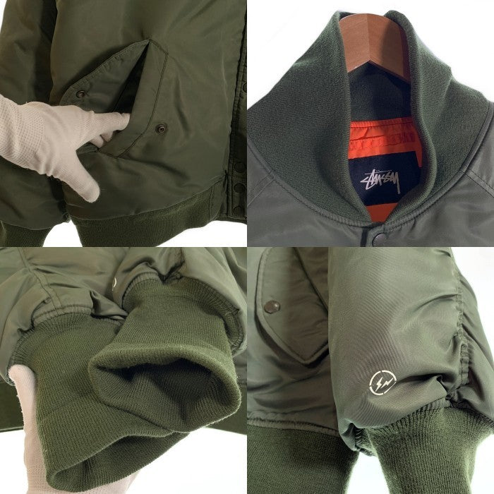 STUSSY ステューシー FRAGMENT DESIGN フラグメント デザイン 35TH 15AW MA-1 SF BOMBER JACKET ボンバージャケット オリーブ Size XL 福生店