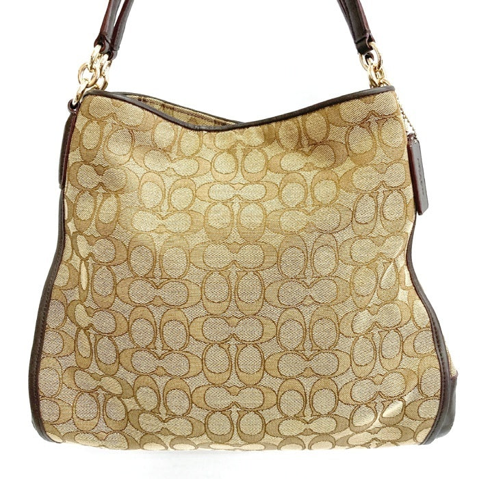 COACH コーチ F36424 シグネチャー キャンバス×レザー トートバッグ ベージュ 瑞穂店