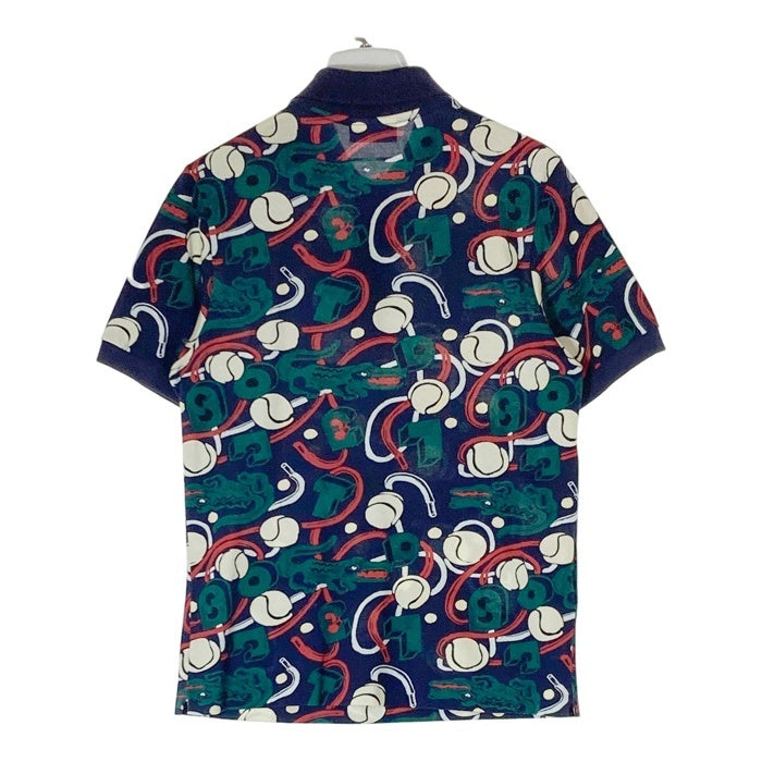 LACOSTE ラコステ ワニ×テニスボール総柄 ポロシャツ ネイビー sizeXS 瑞穂店
