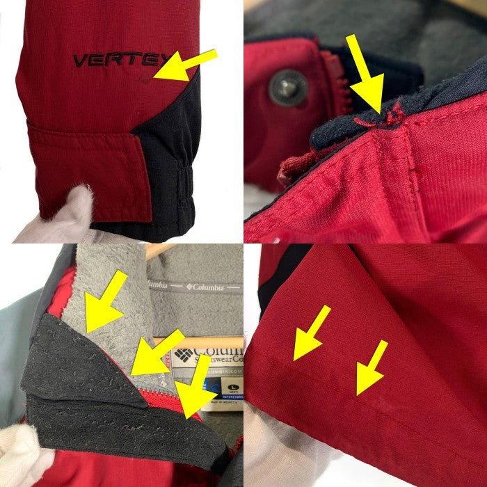 Columbia コロンビア VERTEX ナイロンジャケット フリースライナー レッド グレー F4MO2288 Size L 福生店