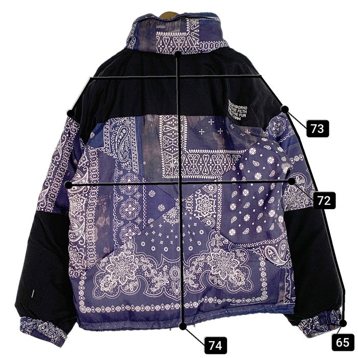 NEIGHBORHOOD ネイバーフッド 21AW BANDANA CHOPPED DOWN バンダナ柄 ダウンジャケット ネイビー 212TSNH-JKM11 Size XL 福生店
