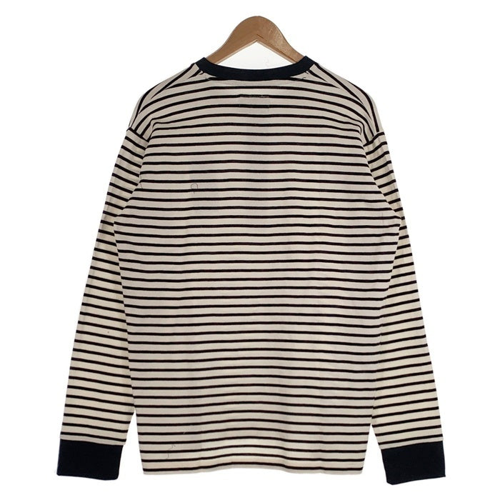 glamb グラム コットン ヘンリーネック ボーダーカットソー ロングスリーブ ホワイト ブラック GB0319/CS05 Size 3 福生店