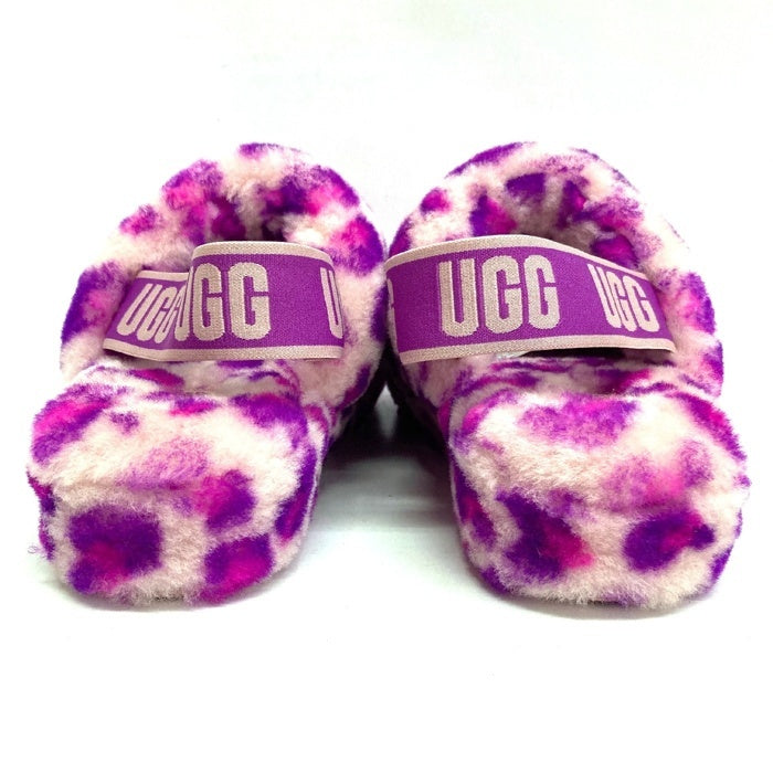 UGG アグ 1117153 Fluff Yeah Slide Leopard フラッフ イヤー スライド レオパード サンダル パープル size24cm 瑞穂店