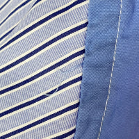COMME des GARCONS SHIRT コムデギャルソンシャツ S28059 パッチワーク ストライプ 半袖シャツ ブルー sizeS 瑞穂店