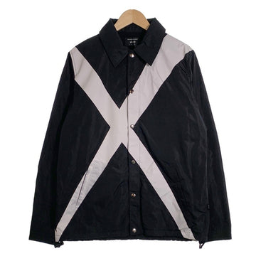glamb グラム Cross coach Jacket クロスプリント コーチジャケット ブラック GB17AT/JKT02 Size 3 福生店