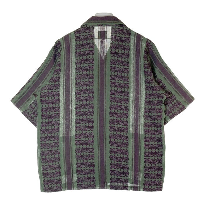 Needles ニードルズ 23SS Cabana Shirt カバナシャツ 開襟 半袖 ジャカード グリーン パープル MR242 Size M 瑞穂店