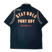 Schott ショット STAY GOLD 刺繍 半袖シャツ ブラック sizeM 瑞穂店