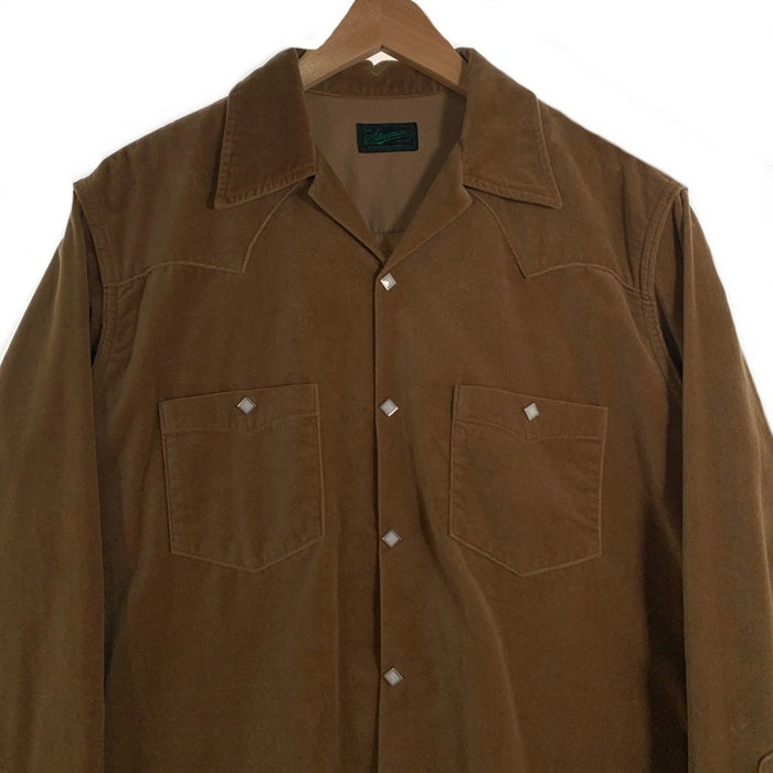STEVENSON OVERALL Co. スティーブンソン オーバーオール UrbanLasso-UL1 ベロア ウエスタンシャツ ベージュ やや厚手 Size L 福生店
