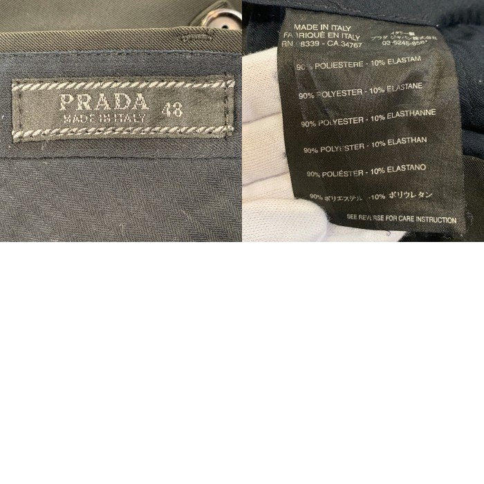 PRADA プラダ ポリエステル スラックス パンツ ブラック Size 48 福生店