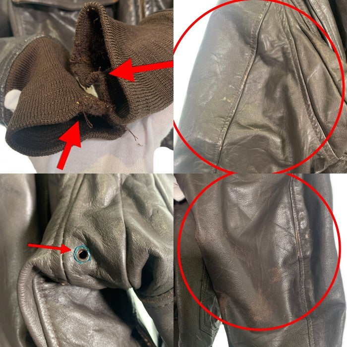 U.S. NAVY 米海軍 USN G-1 LEATHER FLIGHT JACKET レザー フライト ジャケット グレー 8415-00-526-7624 Size 48 福生店