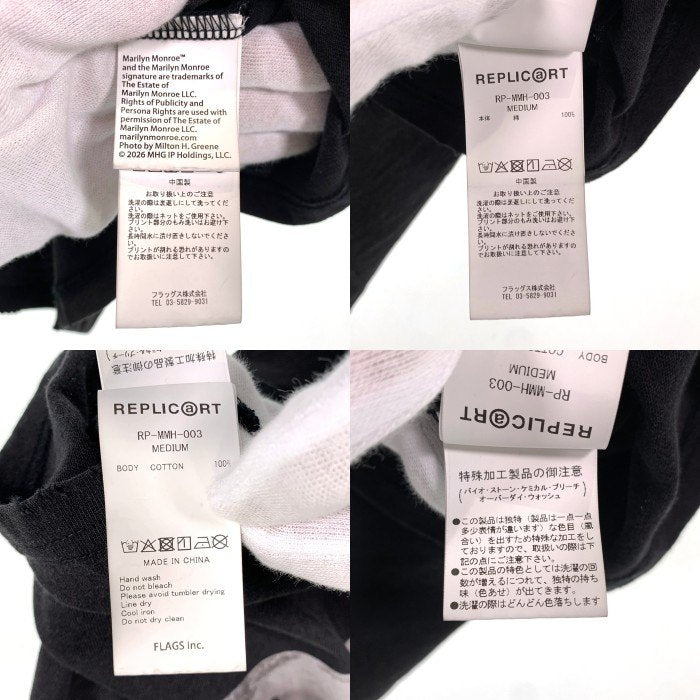 HOLLYWOOD RANCH MARKET ハリウッドランチマーケット REPLICⓐRT レプリカート Marilyn 聖林公司 MHG-MNO-BS-269 USED加工 マリリンモンロー ショートスリーブ 半袖 Tシャツ ブラック Size M 福生店