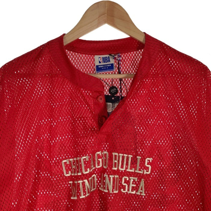 WIND AND SEA ウィンダンシー NBA CHICAGO BULLS シカゴブルズ Mesh Long Sleeve Top メッシュロングスリーブトップ レッド Size M 福生店