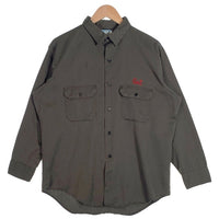 70's BIG MAC ビッグマック PENN-PREST DELTA COLLEGE 長袖 ワークシャツ チェーンステッチ チャコール Size L相当 福生店