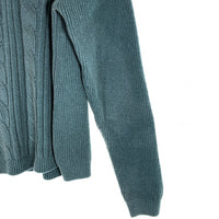 ARMANI JEANS アルマーニジーンズ ウール ポリエステル ケーブルニットセーター クルーネック ラグラン グリーン イタリア製 Size L 福生店