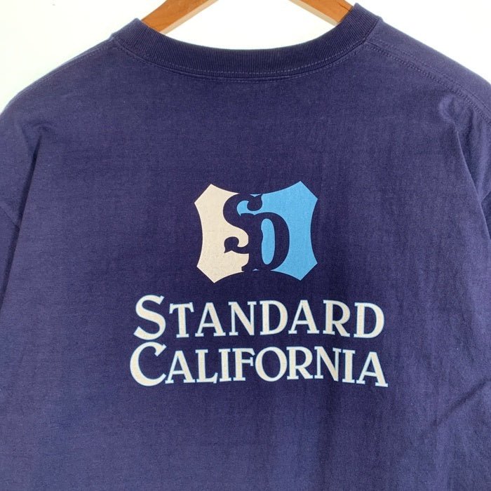 STANDARD CALIFORNIA スタンダードカリフォルニア ヘビーウェイト シールドロゴプリント ポケットTシャツ ネイビー Size XL 福生店