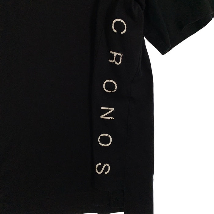 CRONOS クロノス フロント サイドプリント Tシャツ ブラック CR-TS-0087 Size L 福生店