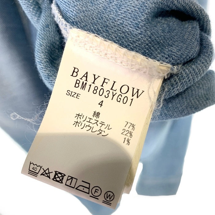BAYFLOW ベイフロー スウェットデニム ウエスタンシャツ インディゴ リペア加工 BM1803YG01 Size 4 福生店