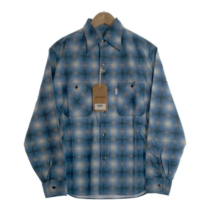 SUBCULTURE サブカルチャー COTTON PRINT SHIRT 長袖 コットン プリント シャツ ブルー Size 3 福生店