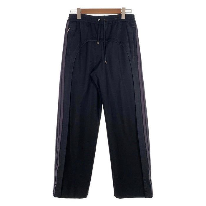 BURBERRY LONDON ENGLAND バーバリーロンドン サイドライン トラックパンツ ブラック パープル ウール モヘア 4557947 イタリア製 Size S 福生店