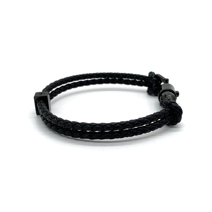 GUCCI グッチ Braided bracelet with piston detail ピストン ディテール ブレイド ブレスレット ブラック 859240 Size 全長約20cm 福生店
