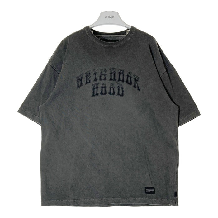 NEIGHBORHOOD ネイバーフッド 241UNNH-CSM02 24SS PIGMENT DYE CREWNECK SS ピグメント染め ロゴプリント Tシャツ グレー sizeXL 瑞穂店