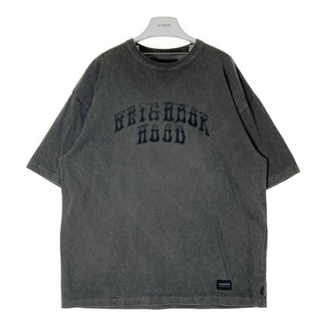 NEIGHBORHOOD ネイバーフッド 241UNNH-CSM02 24SS PIGMENT DYE CREWNECK SS ピグメント染め ロゴプリント Tシャツ グレー sizeXL 瑞穂店