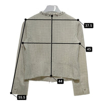 23区 ニジュウサンク ラメツイード ノーカラー ジャケット ホワイト size40 瑞穂店