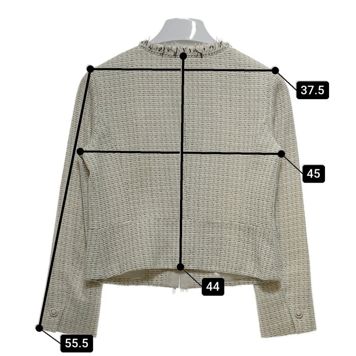 極美品✨ 23区　ノーカラージャケット　44　大きいサイズ　近年　ラメ　ツイード 大きいサイズ レディース ラメツイードノーカラージャケット man