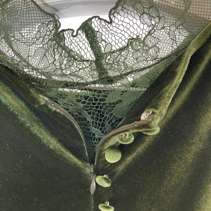 AMERI アメリ 23AW UND VELOUR HOLE LACE DRESS ベロア ホール レース ワンピース グリーン 02320530690 Size M 瑞穂店