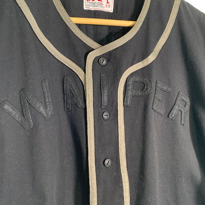 WAIPER.inc ワイパー BASEBALL SHIRT ベースボールシャツ ブラック WP1045 Size L 福生店