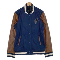 glamb グラム Shyly maria JKT シャイリーマリアジャケット 袖革 スタジャン ネイビー ブラウン GB13AT/JKT27 Size 4 福生店