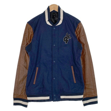 glamb グラム Shyly maria JKT シャイリーマリアジャケット 袖革 スタジャン ネイビー ブラウン GB13AT/JKT27 Size 4 福生店