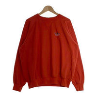 80's adidas アディダス 前V ラグランスリーブ クルーネックスウェットトレーナー レッド Size M-L 相当 福生店
