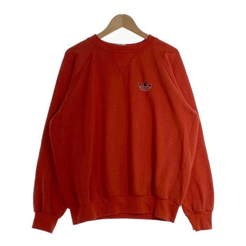 80's adidas アディダス 前V ラグランスリーブ クルーネックスウェットトレーナー レッド Size M-L 相当 福生店