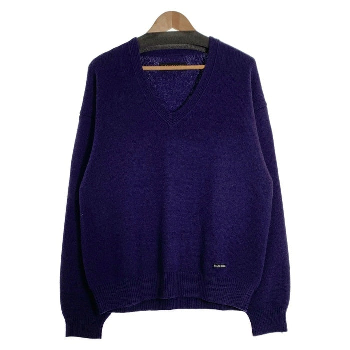 WACKO MARIA ワコマリア V NECK SWEATER Vネックセーター ウールニット パープル 25FW-WMK-KN09 Size L 福生店