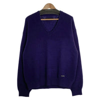 WACKO MARIA ワコマリア V NECK SWEATER Vネックセーター ウールニット パープル 25FW-WMK-KN09 Size L 福生店