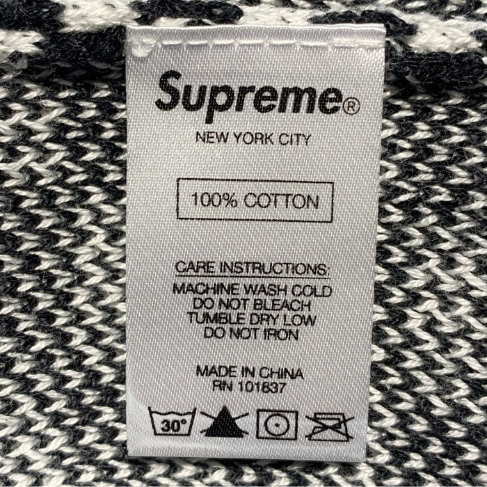 SUPREME シュプリーム 20SS Back Logo Sweater バックロゴ セーター チェッカーフラッグ ブラック ホワイト コットン  Size L 福生店