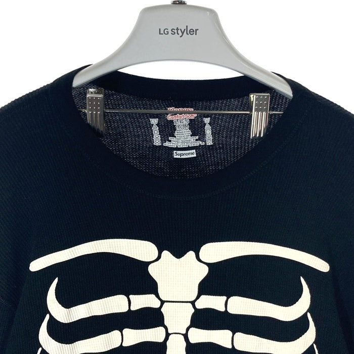 supreme シュプリーム x Hanes ヘインズ 骨サーマル ロングスリーブTシャツ ブラック sizeXL 瑞穂店