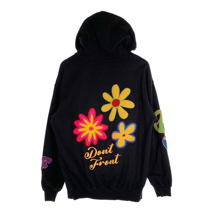 X-LARGE エクストララージ FLOWER PULLOVER HOODED SWEAT フラワー プルオーバースウェットパーカー ブラック 101224012009 Size M 福生店