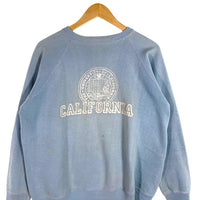 60's CALIFORNIA カリフォルニア カレッジプリント ラグランスリーブ スウェットトレーナー ライトブルー Size M 相当 福生店