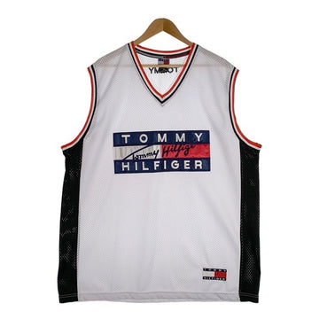 90's TOMMY HILFIGER トミーヒルフィガー メッシュ ゲームシャツ ユニフォーム ホワイト Size XL 福生店