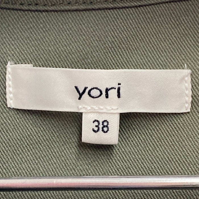 yori ヨリ YR1824-102AT バンドカラー カットオフ シャツワンピース カーキ size38 瑞穂店